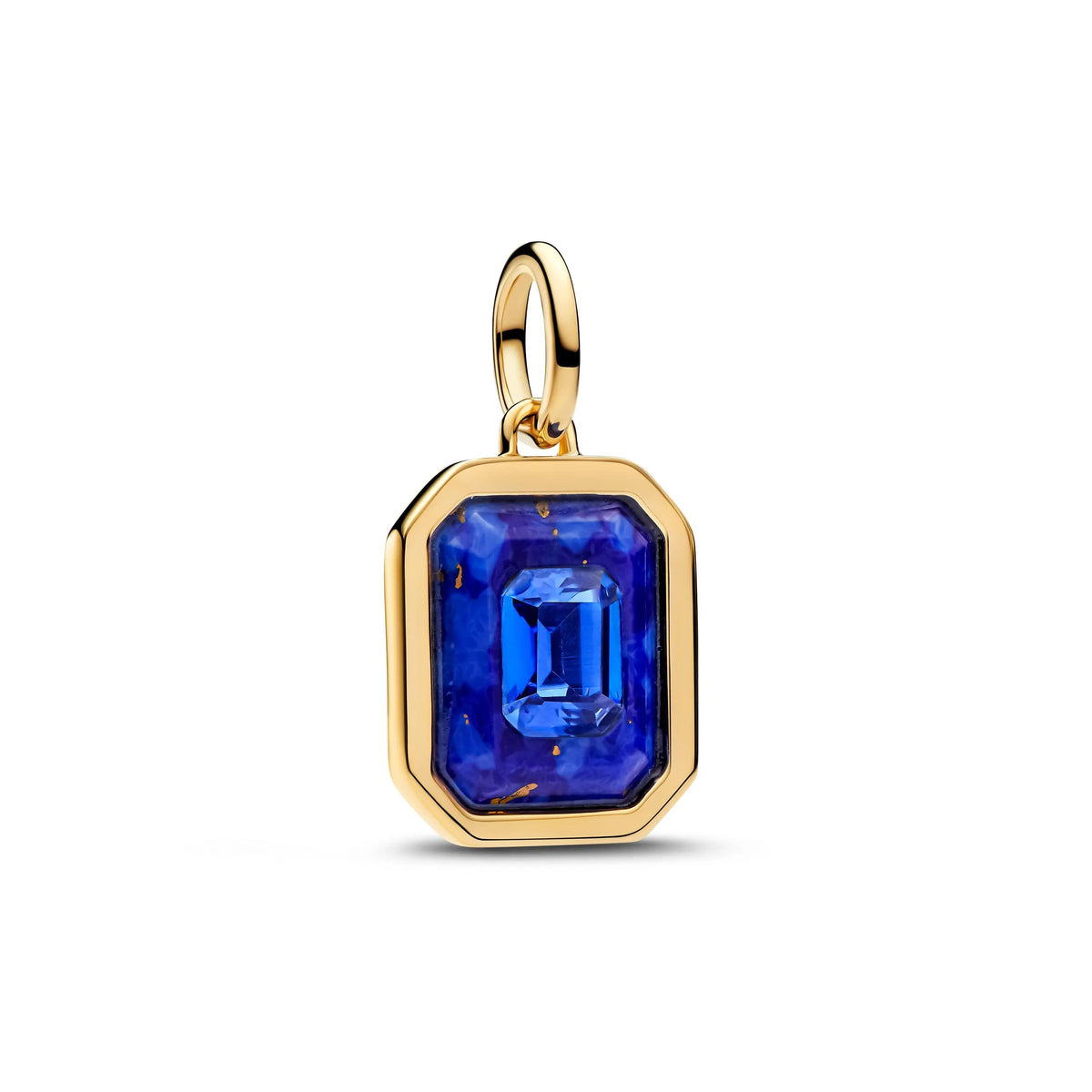 Astra 14k gold-plated dangle with imitation lapis lazuli