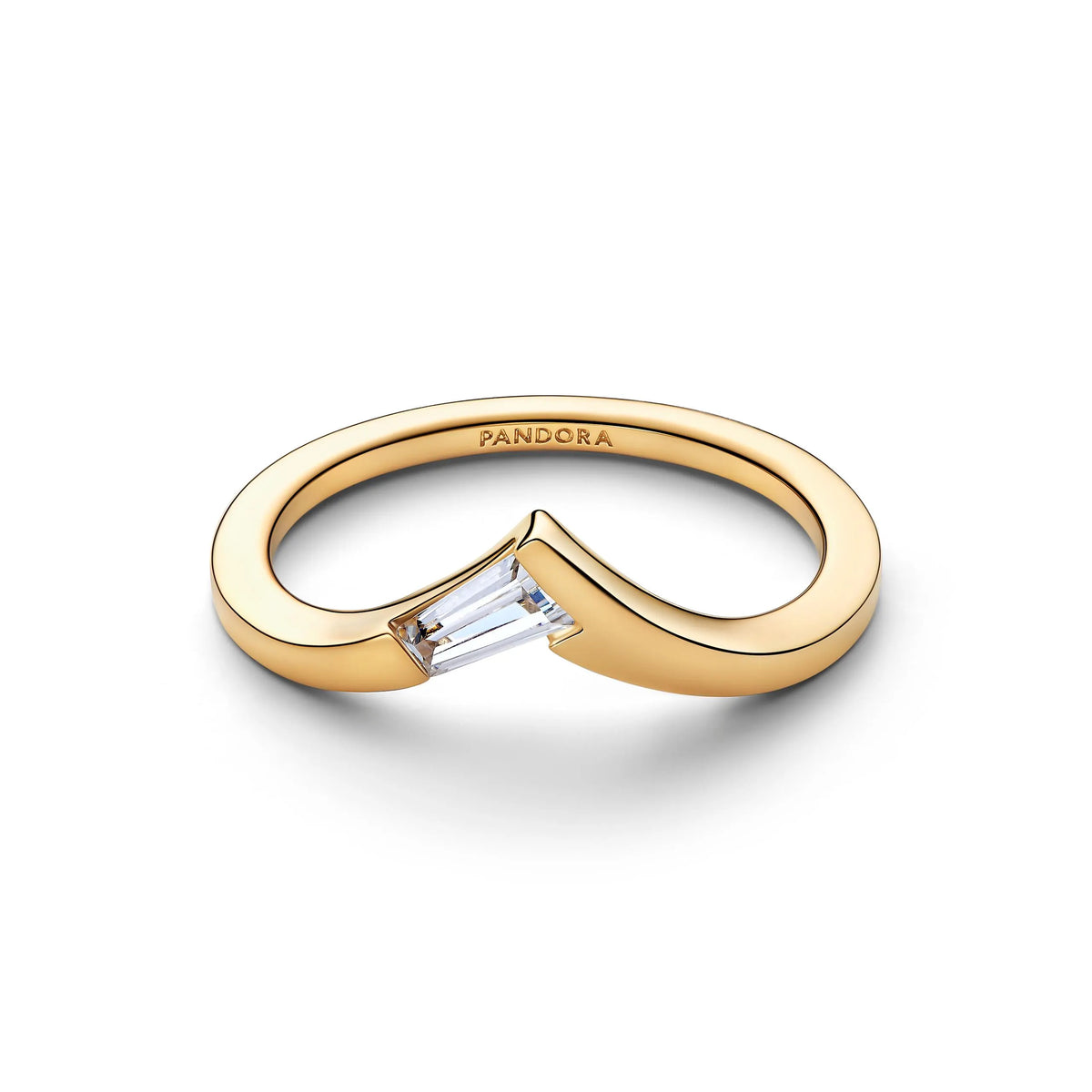 Tiara 14k gold-plated ring with clear cubic zirconia