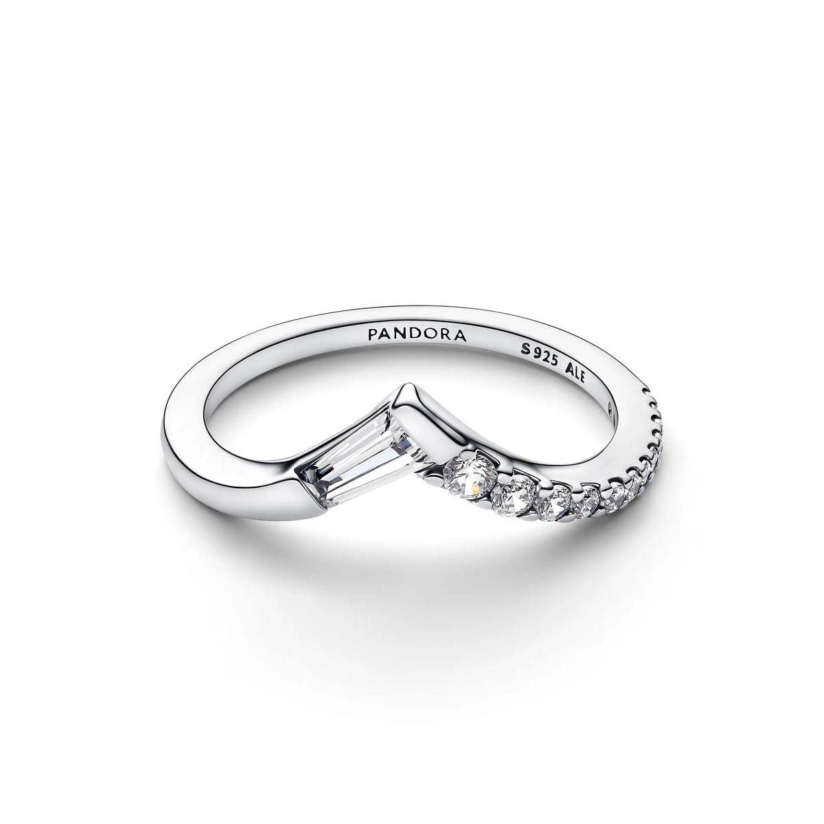 Tiara sterling silver ring with clear cubic zirconia