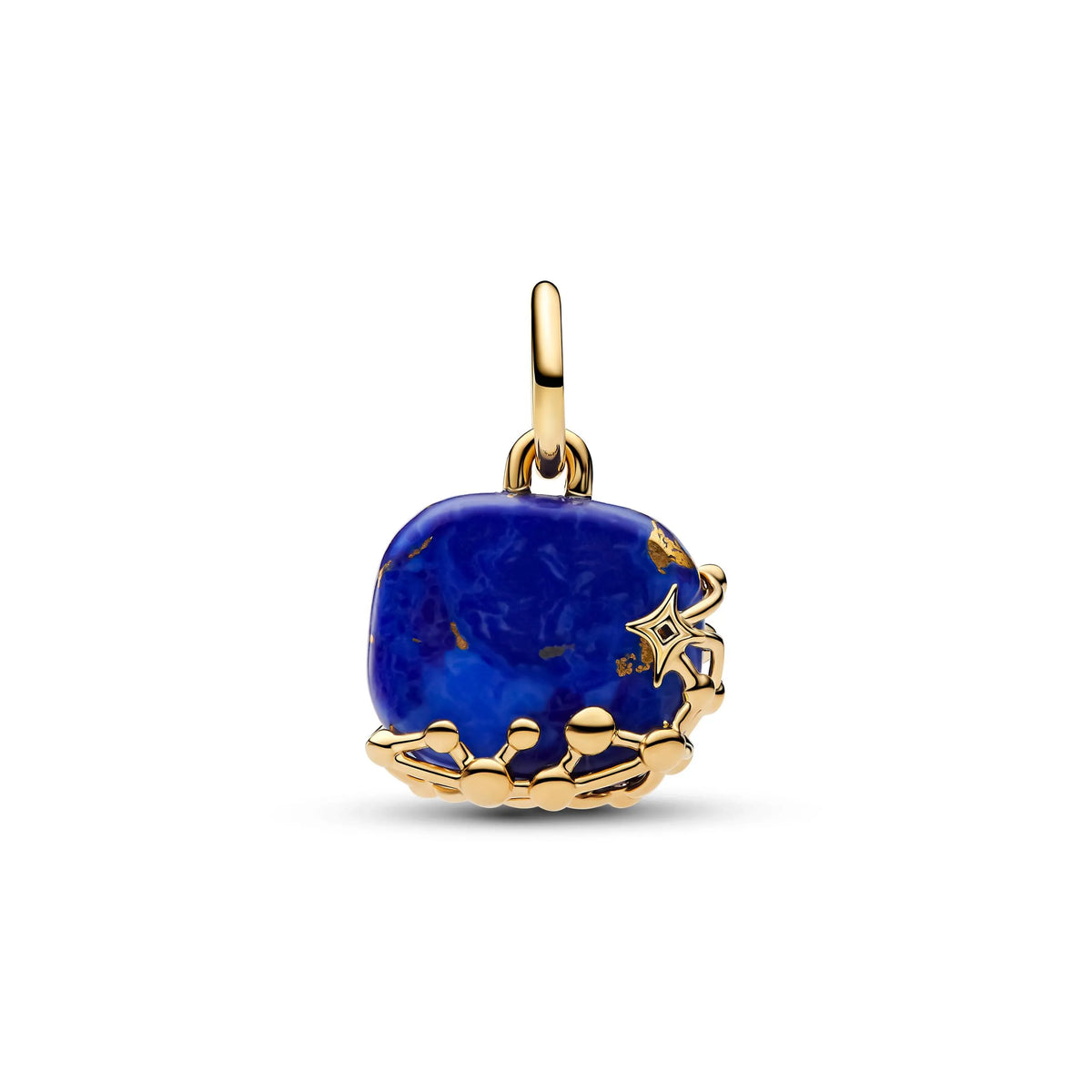 Astra 14k gold-plated dangle with imitation lapis lazuli and clear cubic zirconia