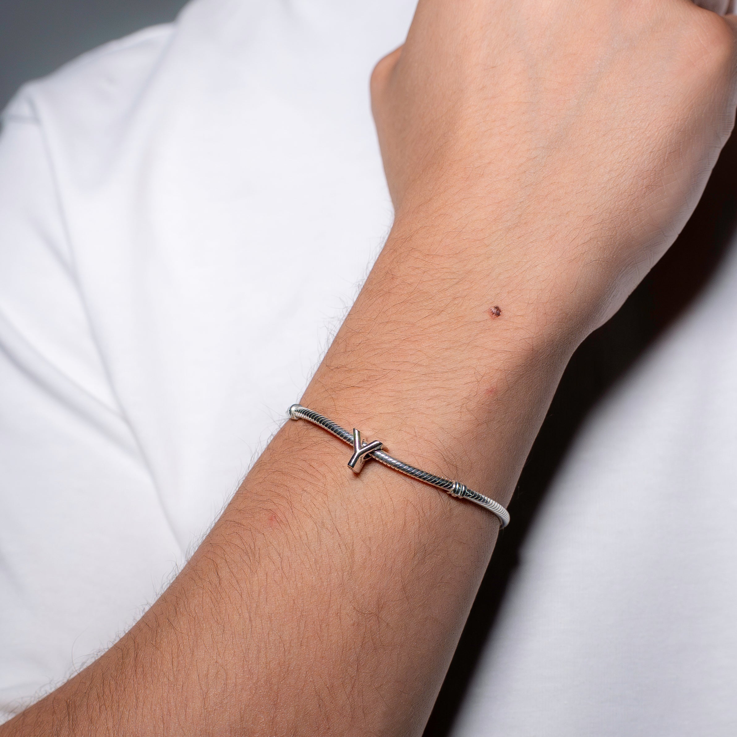 Letter Y silver charm