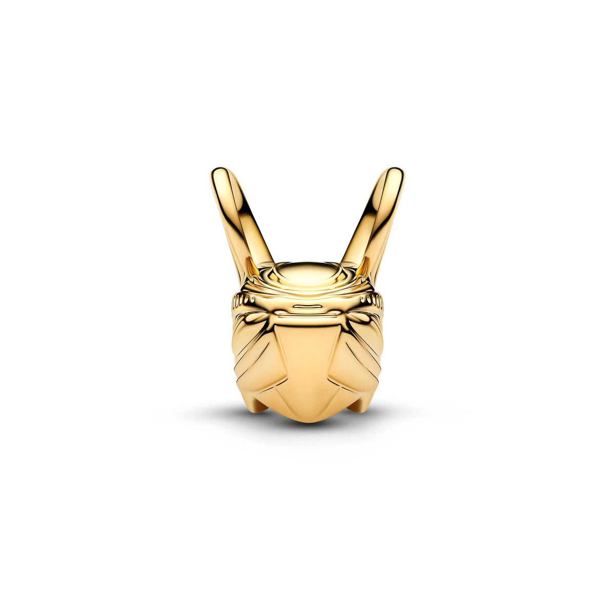 Marvel Loki helmet 14k gold-plated charm with green enamel