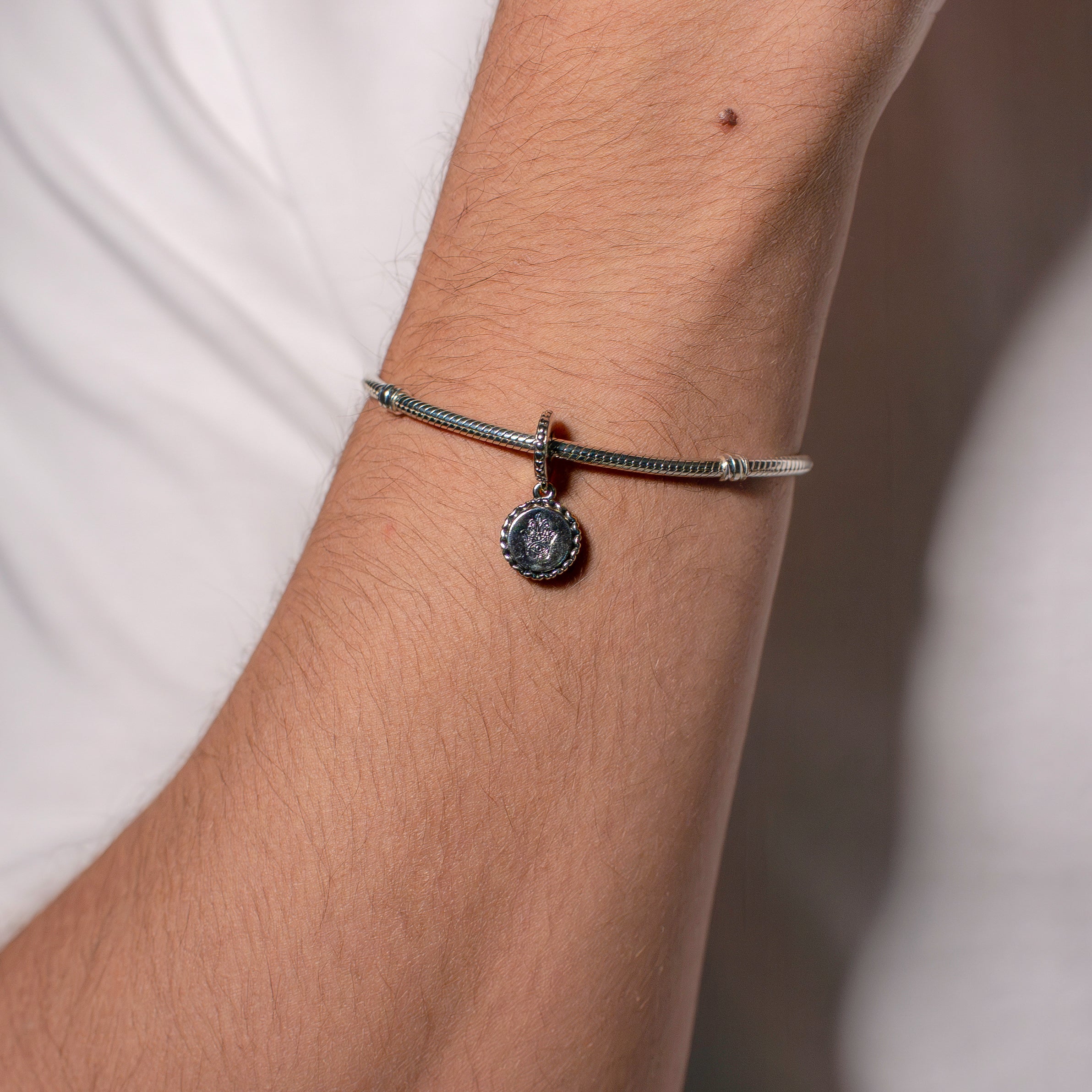 Hamsa Hand Silver Dangle