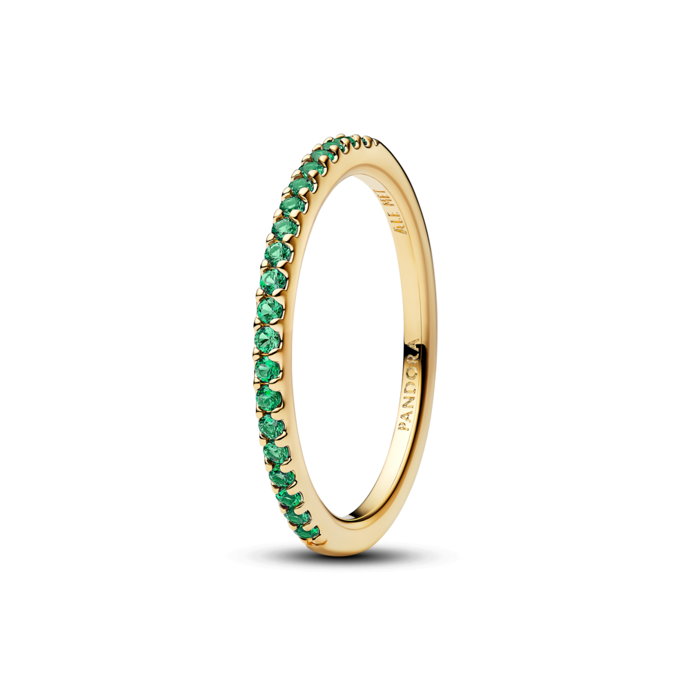 14k gold-plated ring with ocean green crystal