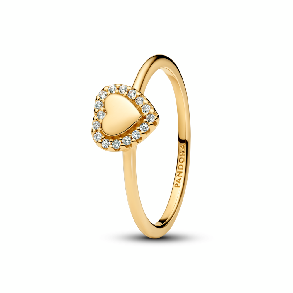 Engravable Heart Halo Ring