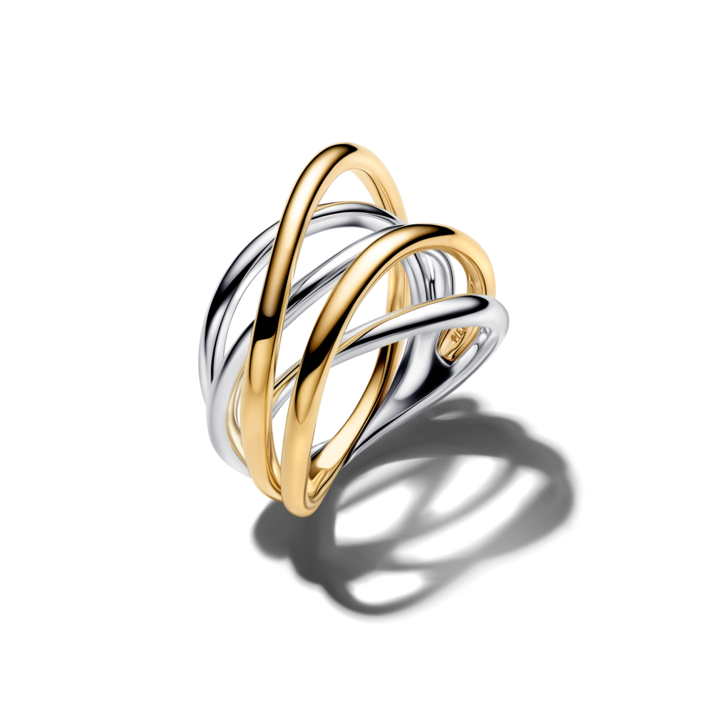 Sterling silver and 14k gold-plated ring