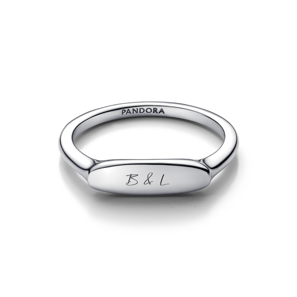Engravable Bar Ring Sterling silver