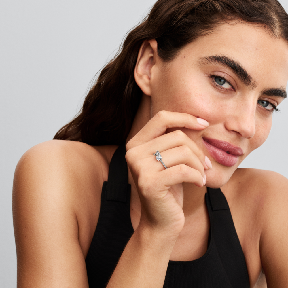 Organically Shaped Two-tone Double Ring