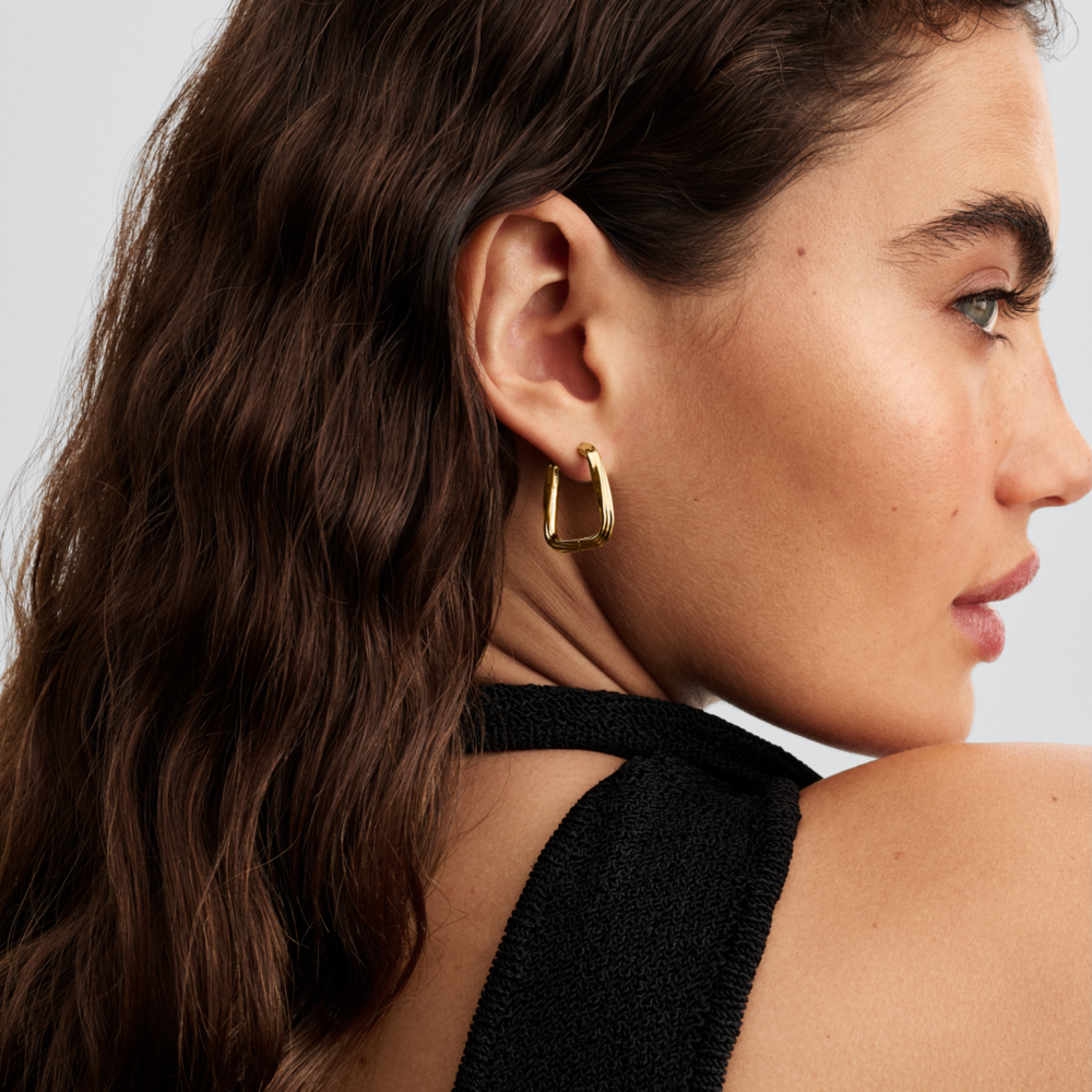 Twisted Triangle Small Hoop Earrings