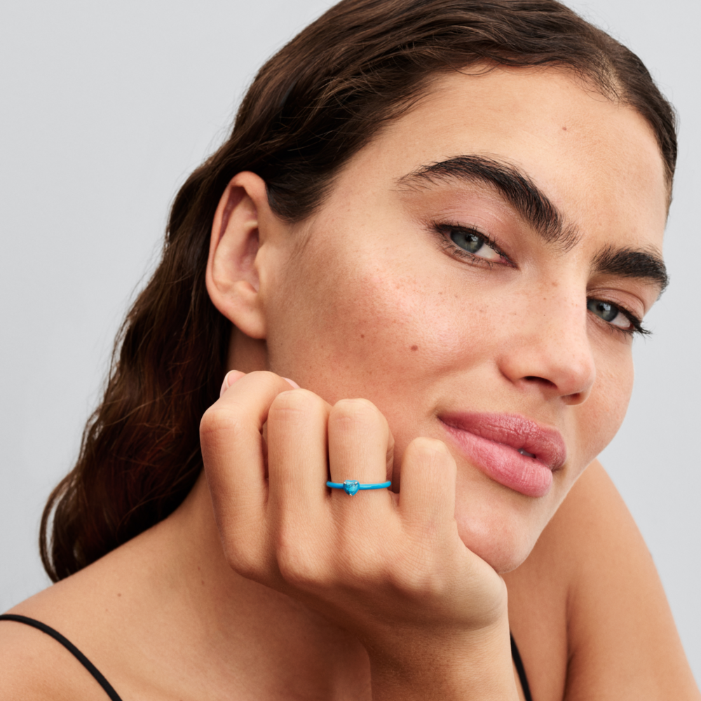 Turquoise-coloured Heart Stone Ring