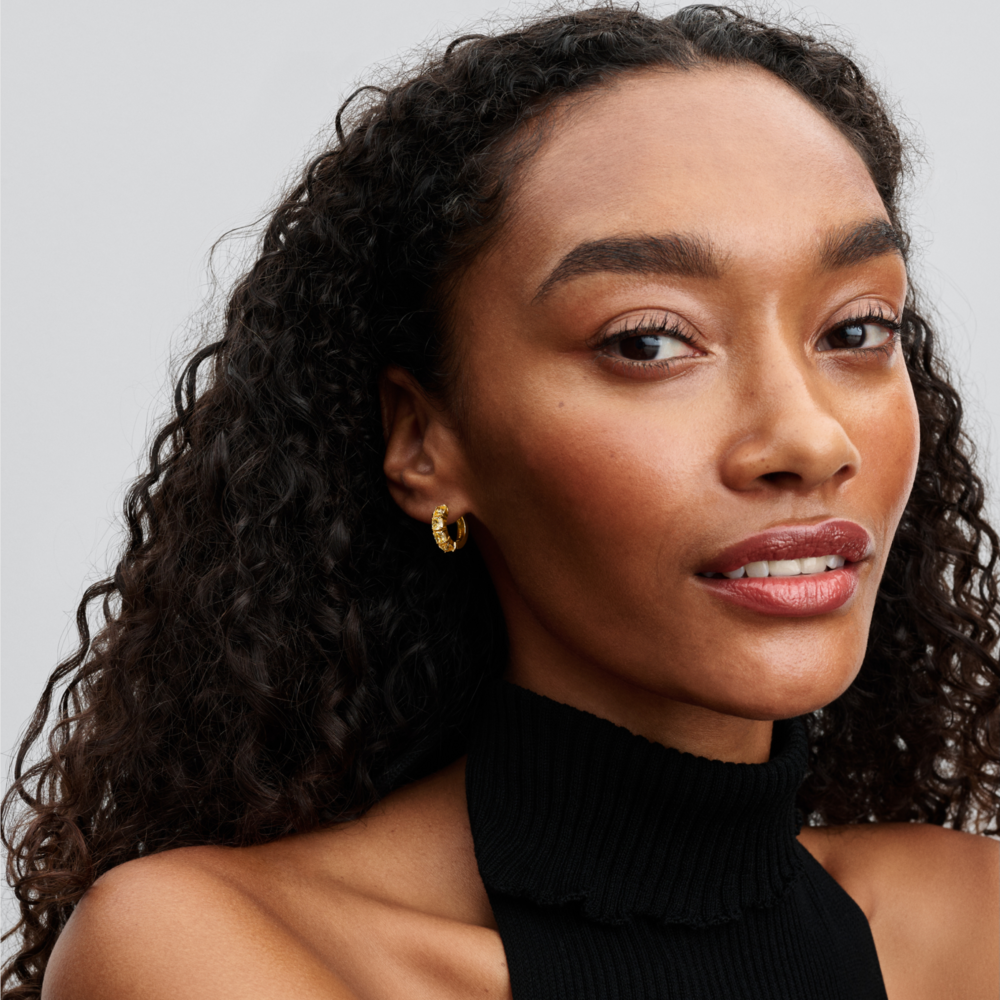 Yellow Huggie Earrings
