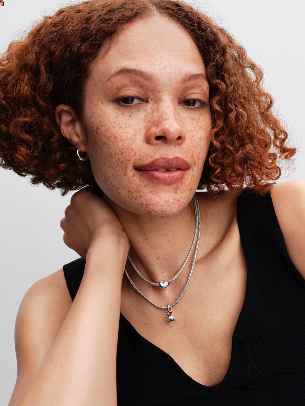 Holiday bell sterling silver dangle with red enamel