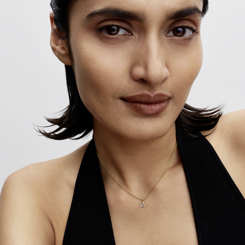 Butterfly 14k gold-plated collier with clear cubic zirconia