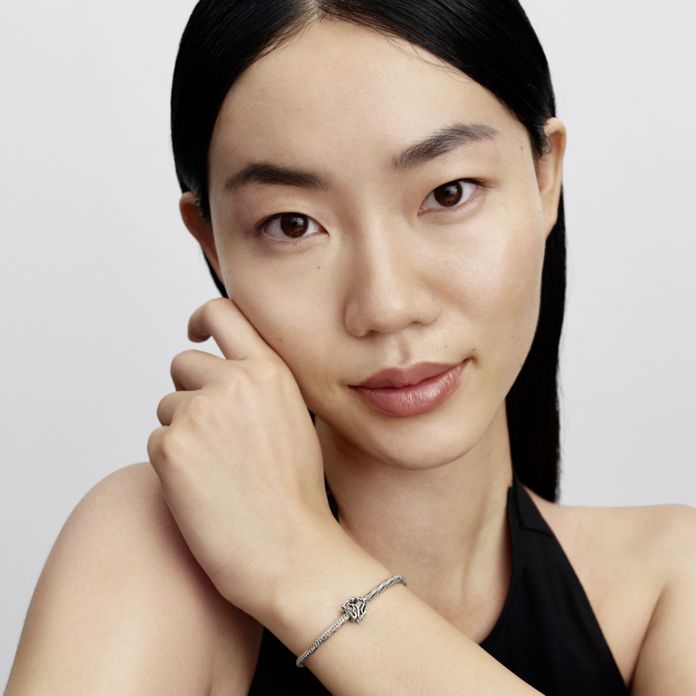 Horse sterling silver charm with clear cubic zirconia