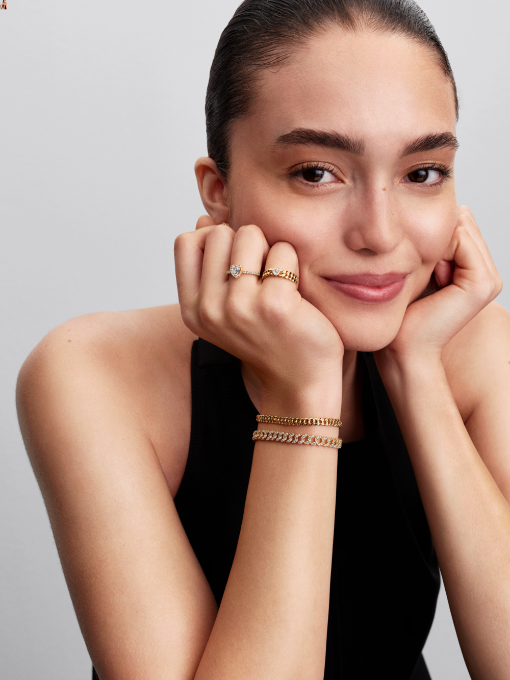 Cuban chain 14k gold-plated bracelet