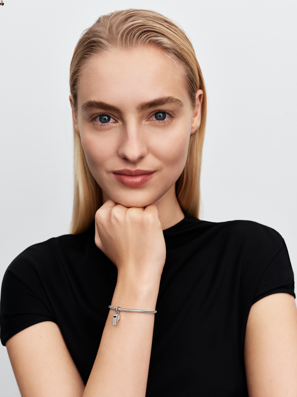 Whistle sterling silver dangle with clear cubic zirconia