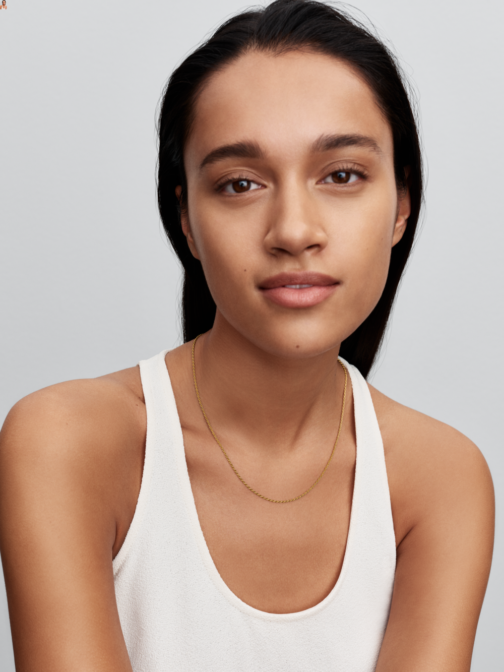 14k gold-plated rope chain necklace with sliding clasp