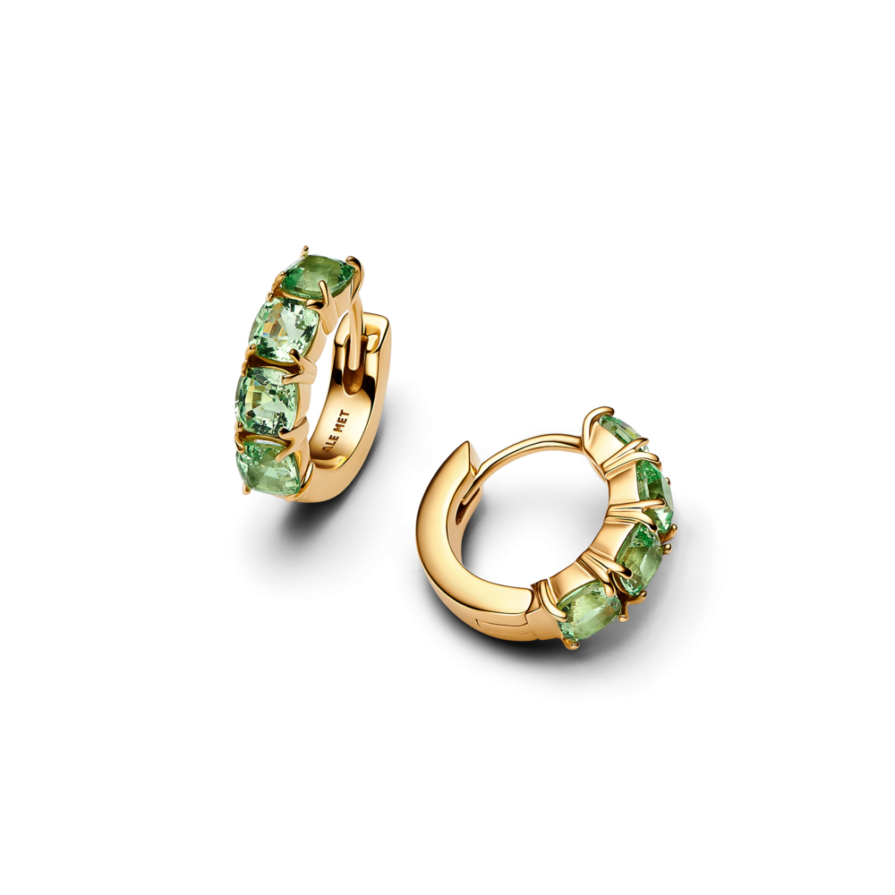 Green Hoop Earrings