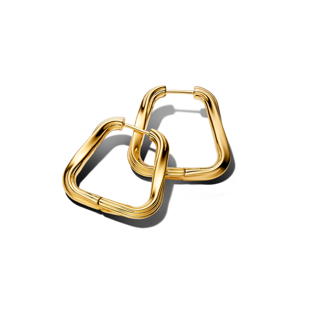 Twisted Triangle Large Hoop Earrings