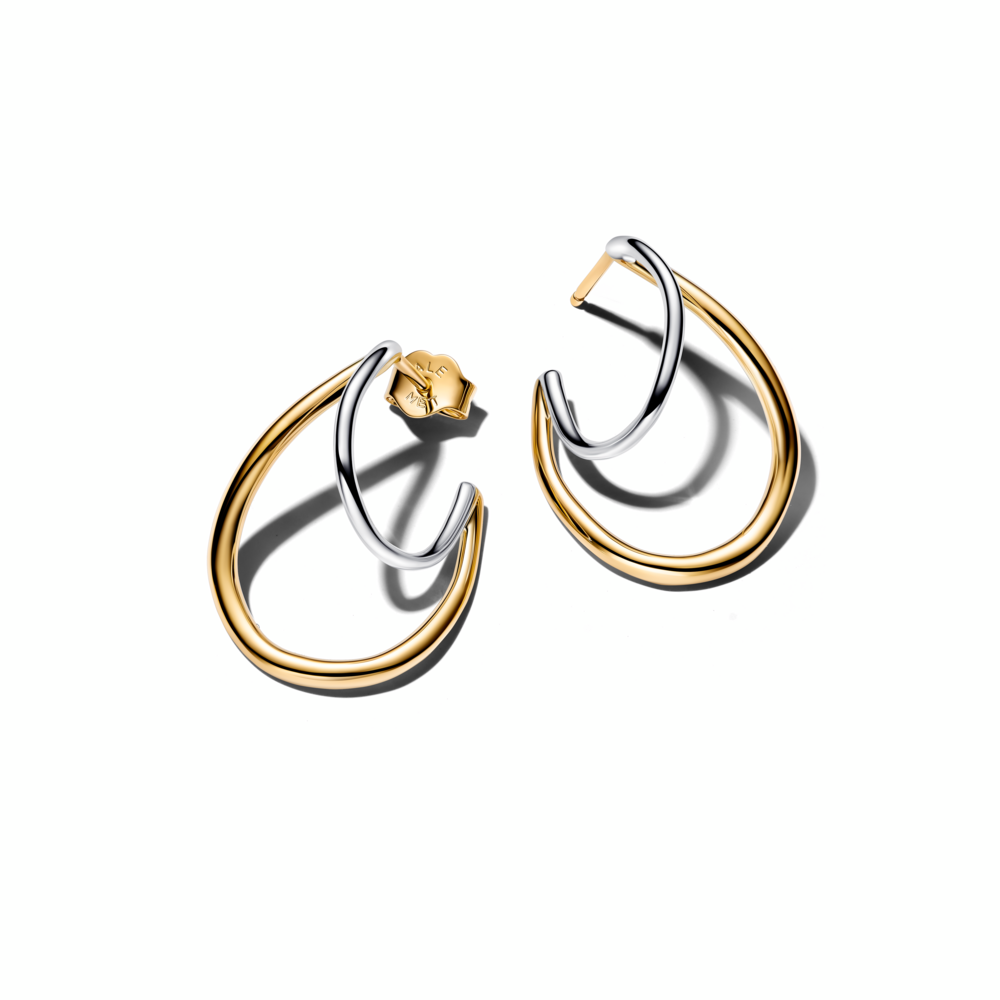 Sterling silver and 14k gold-plated hoop earrings