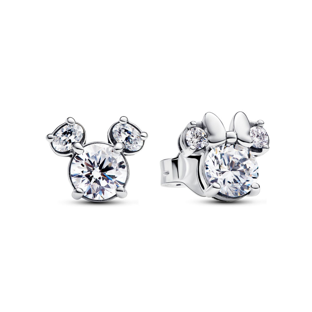 Disney Mickey Mouse & Minnie Mouse Sparkling Stud Earrings