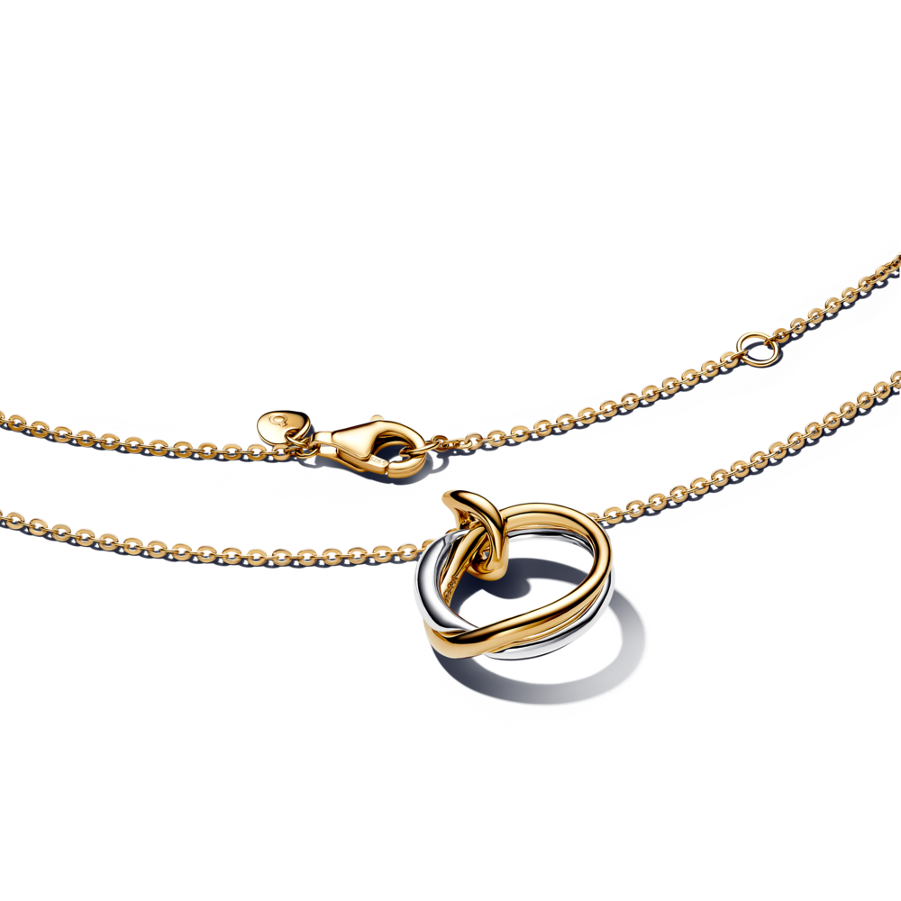 Organically Shaped Two-Tone Pendant Necklace