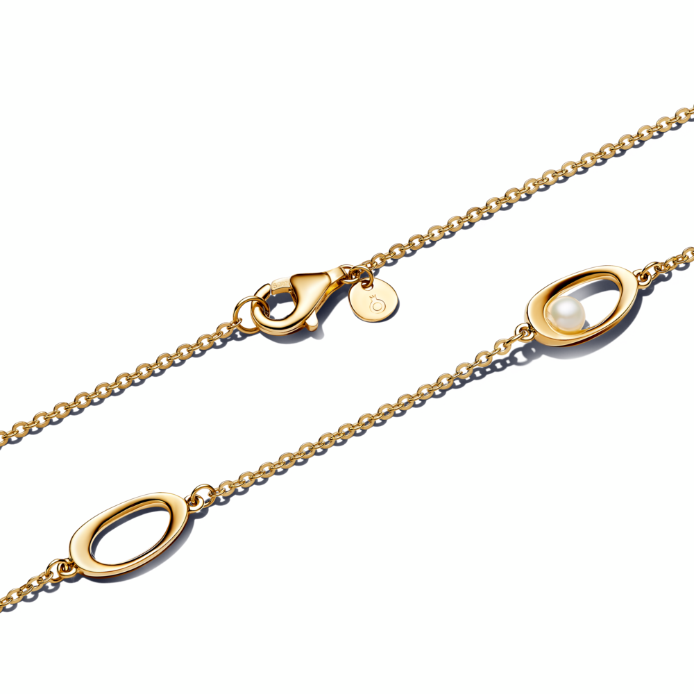14k gold-plated pendant necklace with white treated cultured pearl