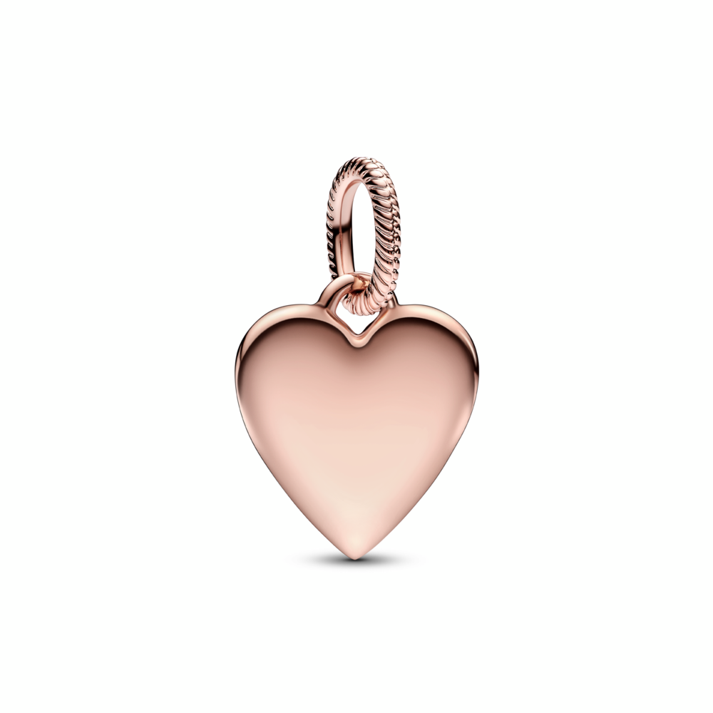 Engravable heart 14k rose gold-plated pendant