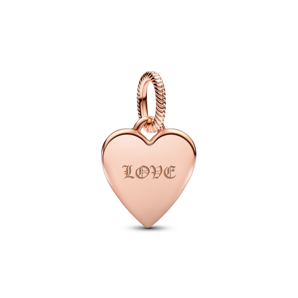 Engravable heart 14k rose gold-plated pendant