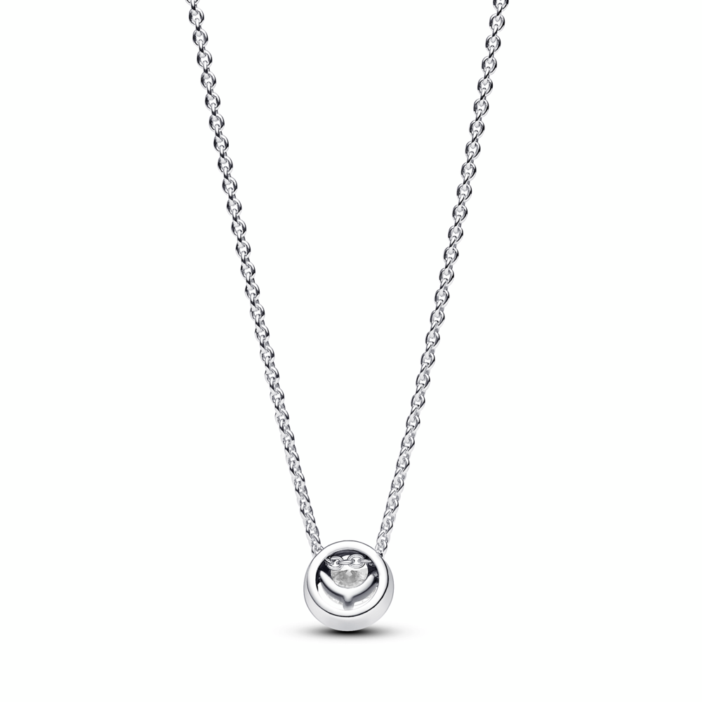 Sparkling Round Halo Pendant Collier Necklace