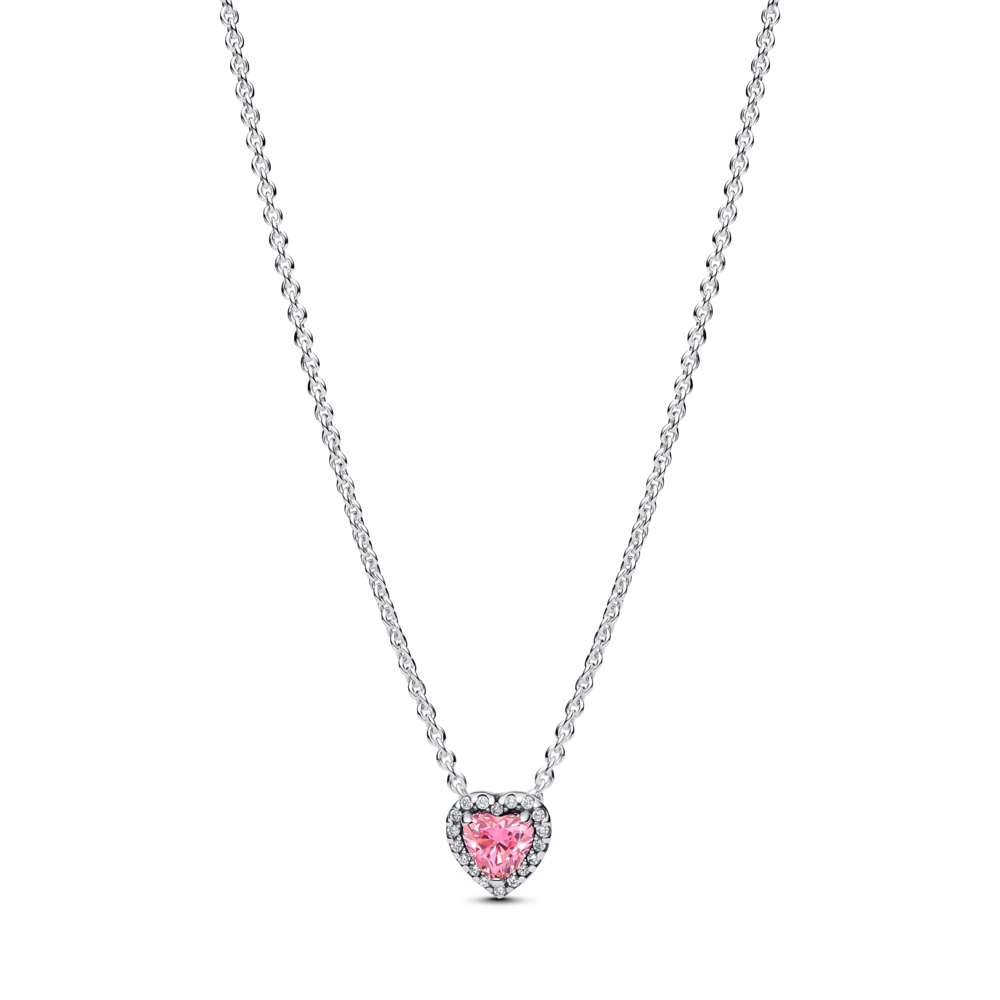 Pink Elevated Heart Necklace