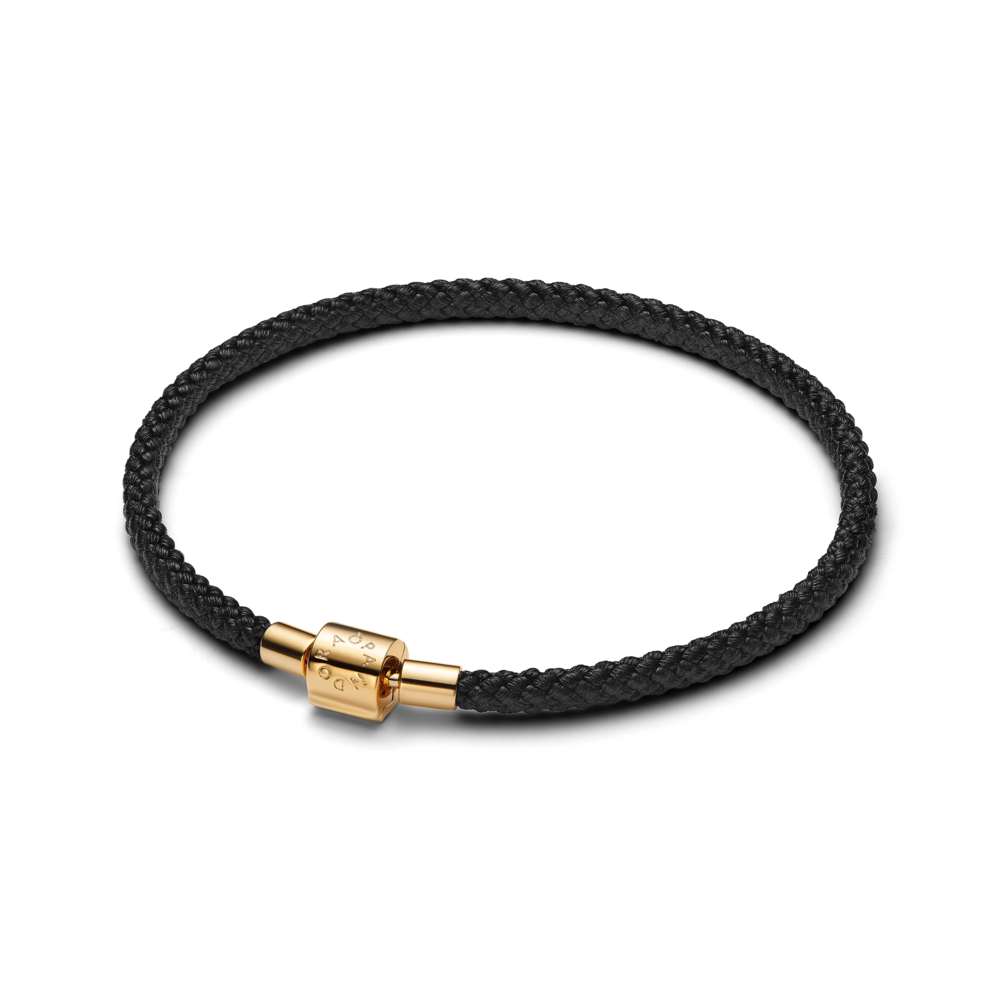 14k gold-plated bracelet with shimmering black cord