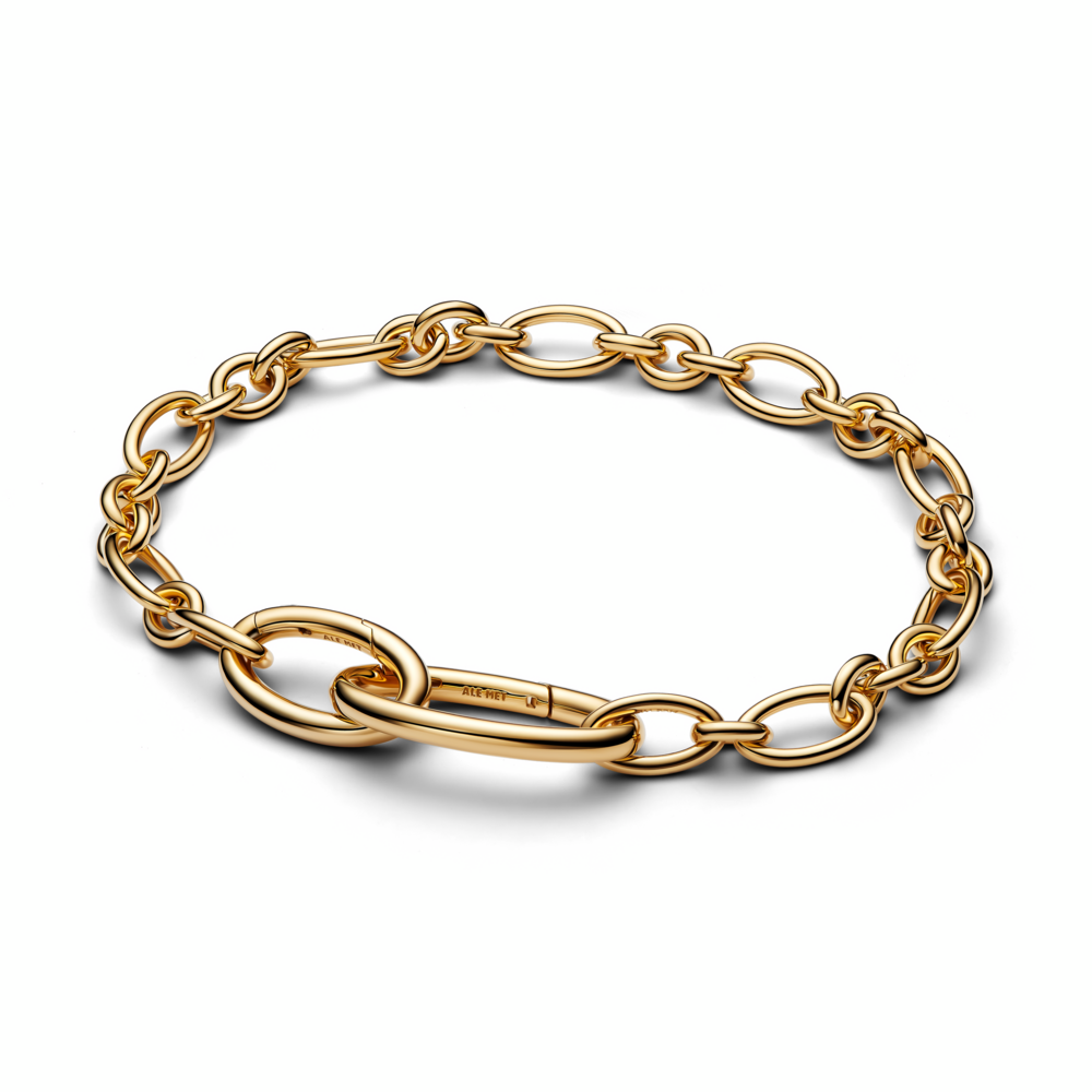 14k gold-plated oval link bracelet