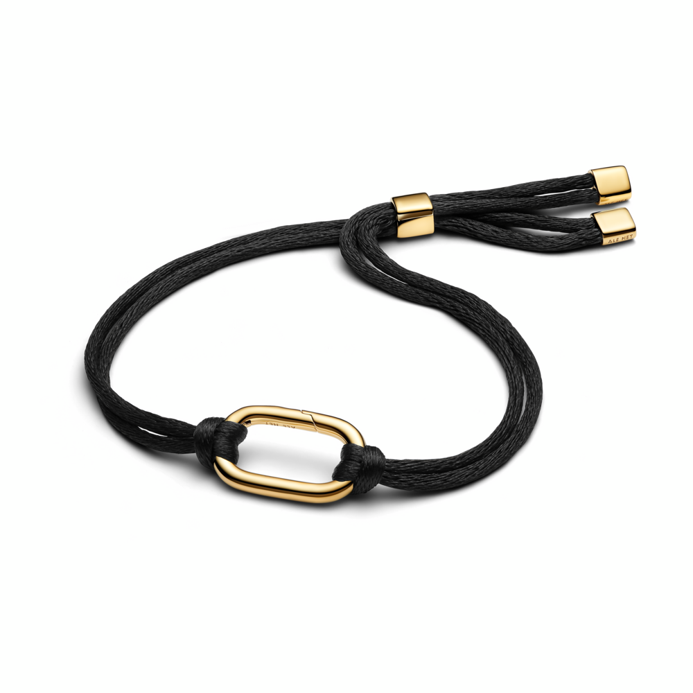 14k gold-plated bracelet with black cord