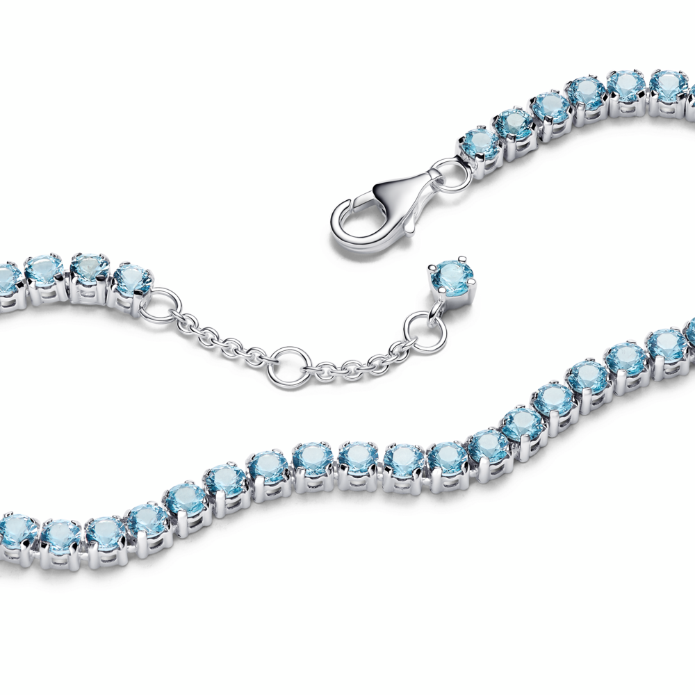 Sparkling Light Blue Tennis Bracelet