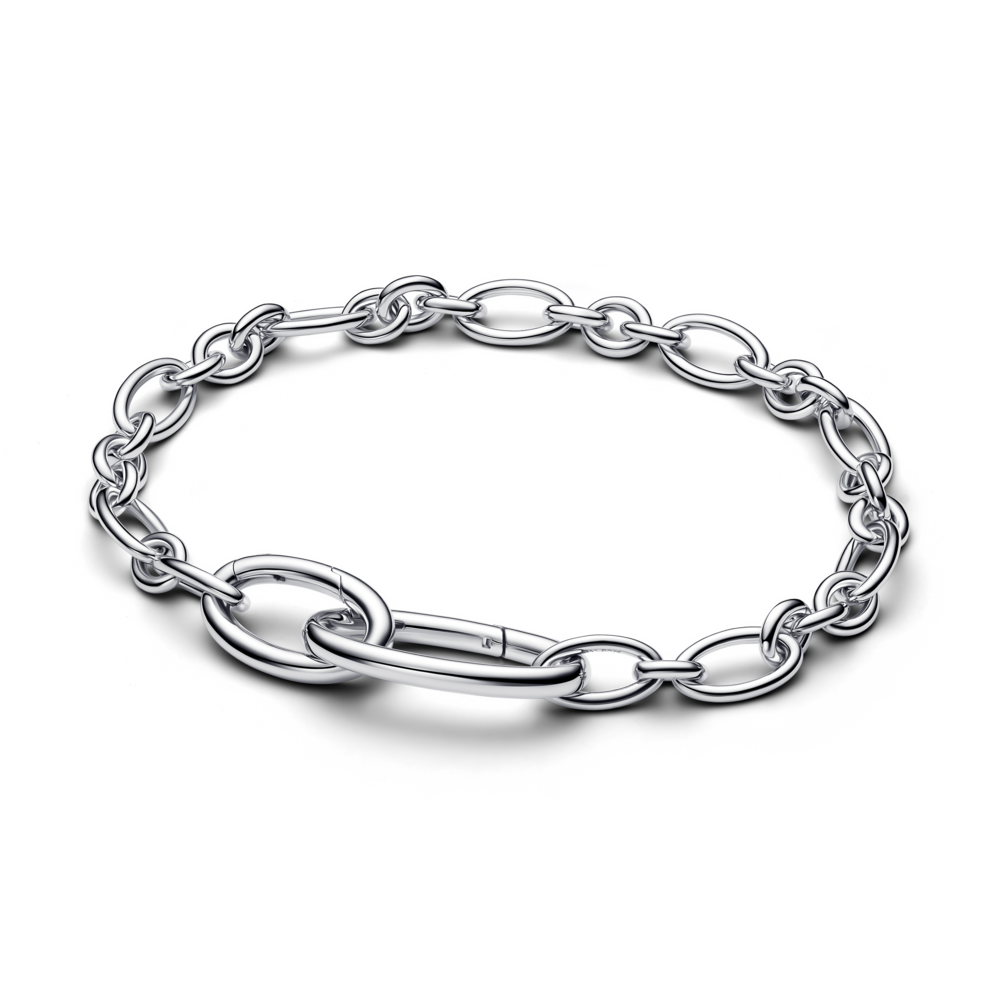 Sterling silver oval link bracelet