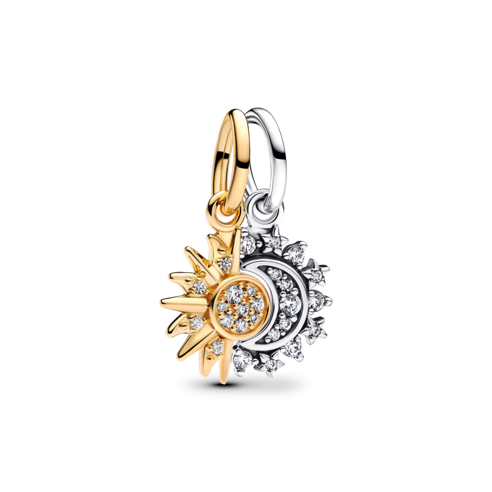 正規品 Pandora 太陽と月のチャーム　新品 Splittable Sun & Moon Dangle Charm