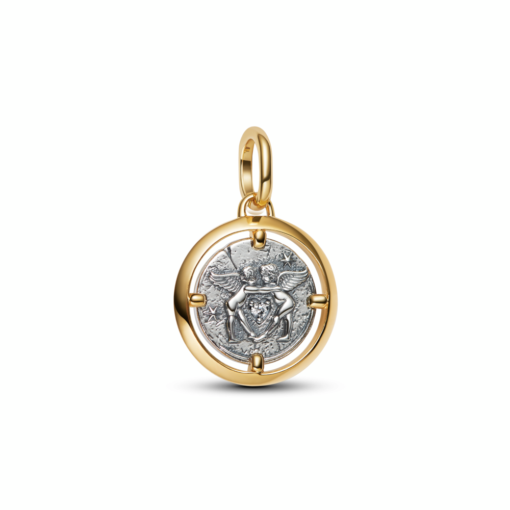 Cupids Medallion Charm
Sterling silver, 14k gold plating