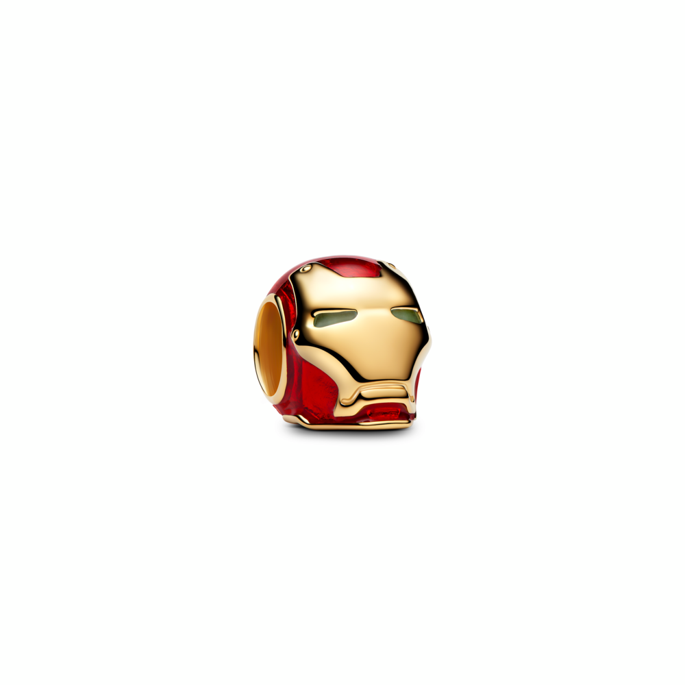 Marvel Iron Man 14k gold-plated charm with glow in the dark and red enamel