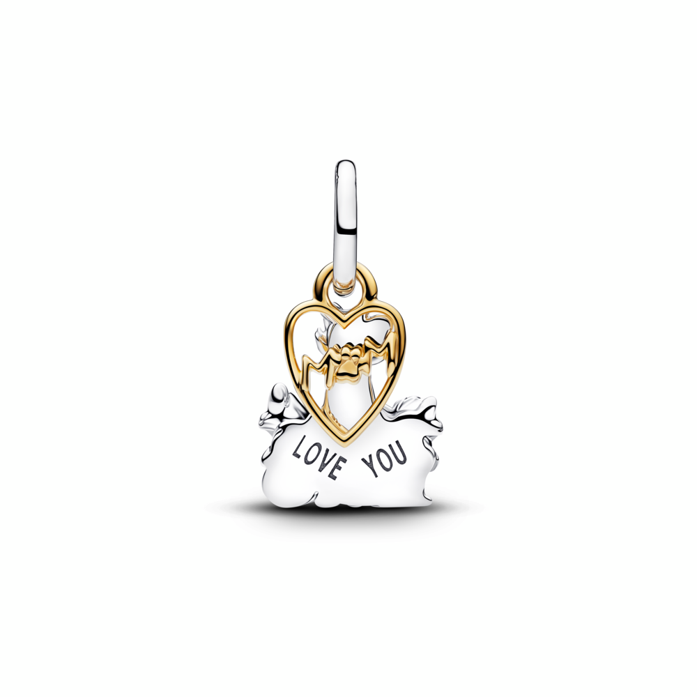 Disney Aristocats sterling silver and 14k gold-plated double dangle with pink and blue enamel