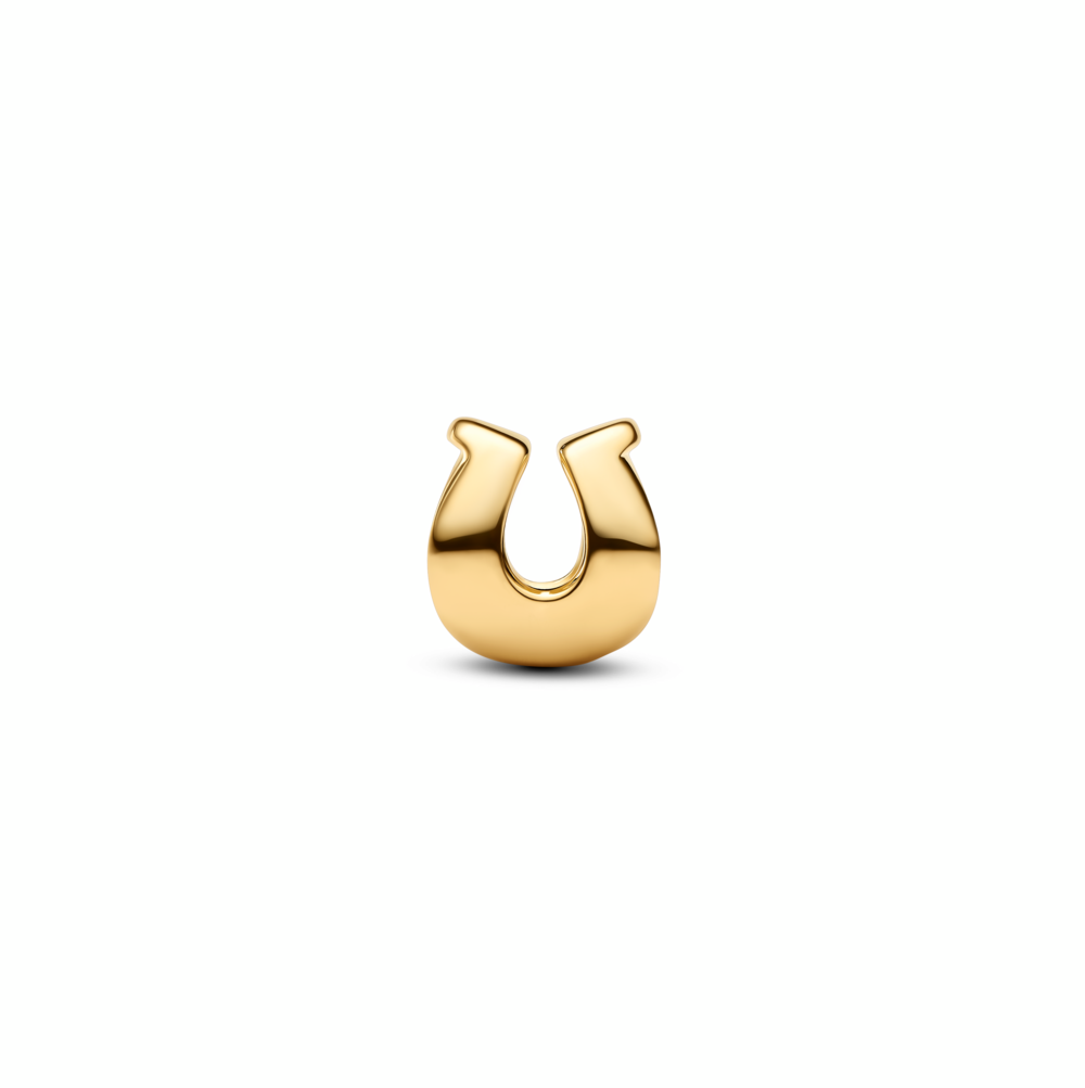 Horse shoe 14k gold-plated mini charm