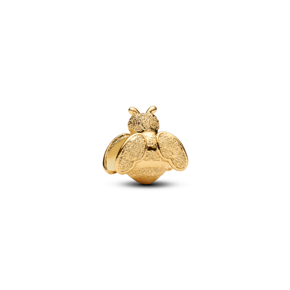 Textured bee 14k gold-plated mini charm