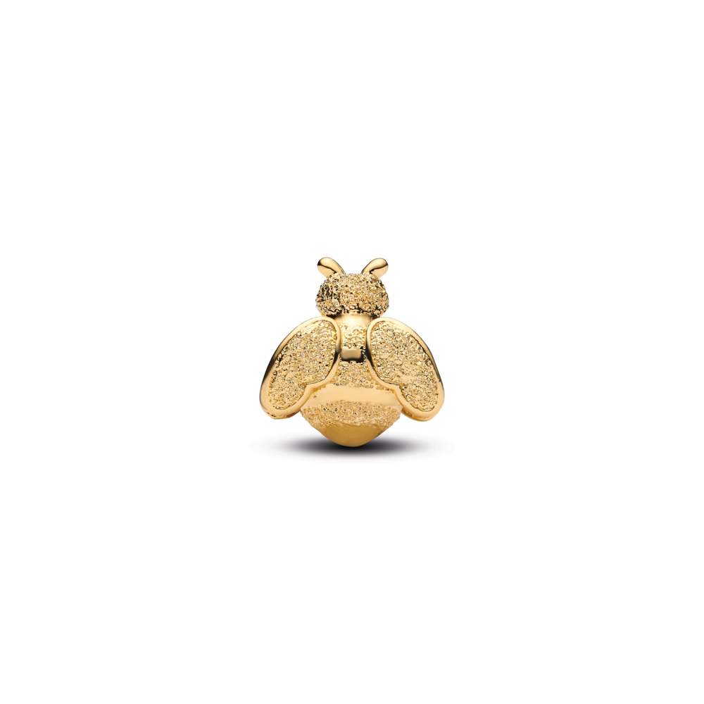 Textured bee 14k gold-plated mini charm