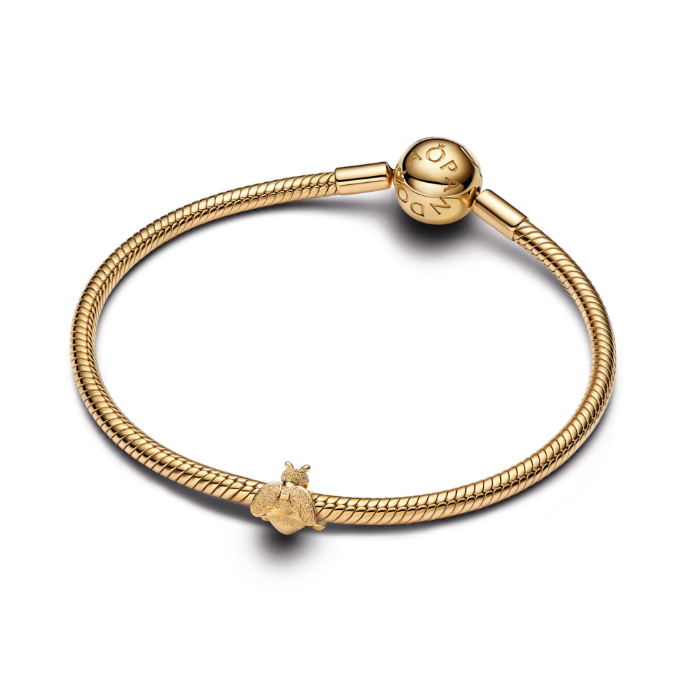 Textured bee 14k gold-plated mini charm