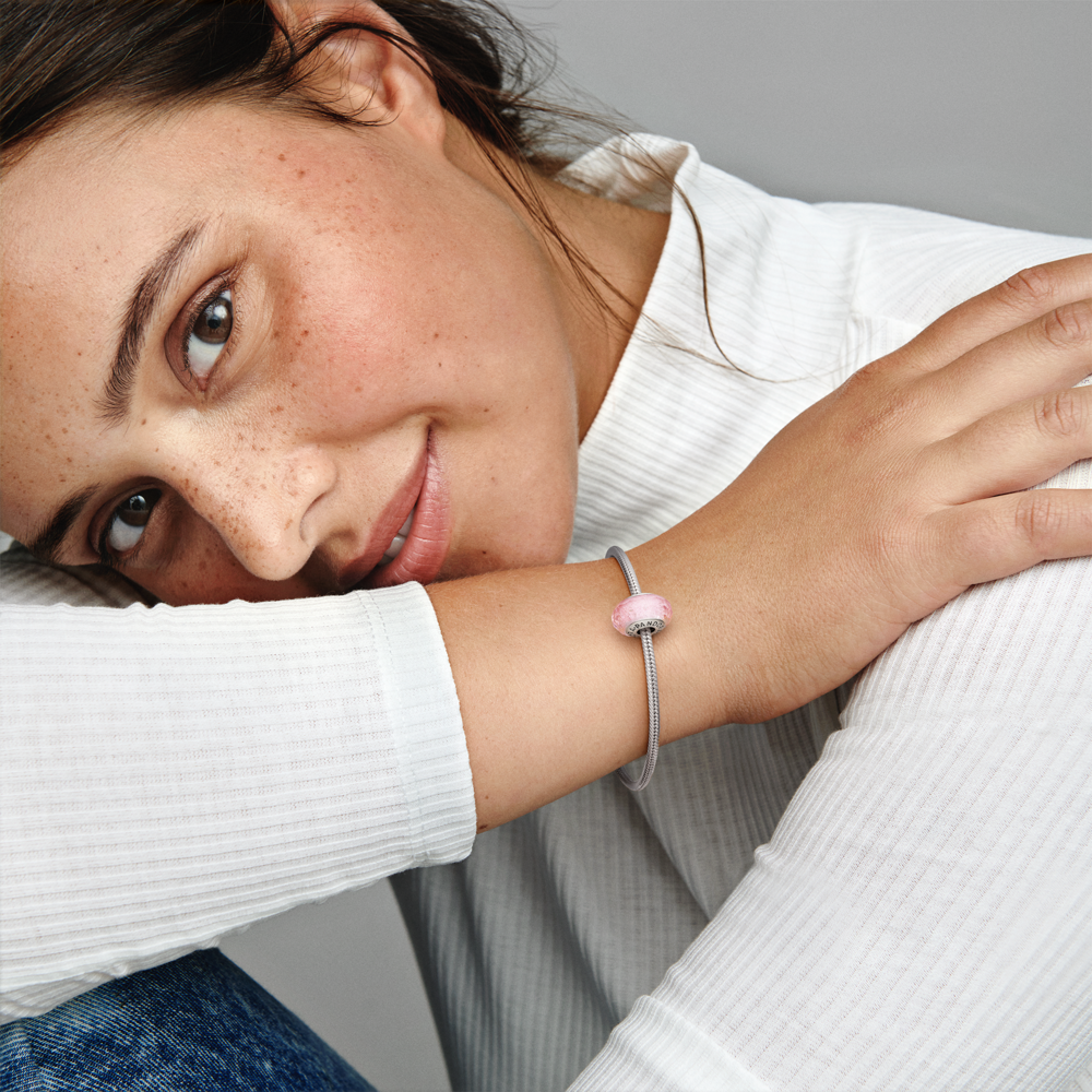 Faceted Pink Murano Glass Charm