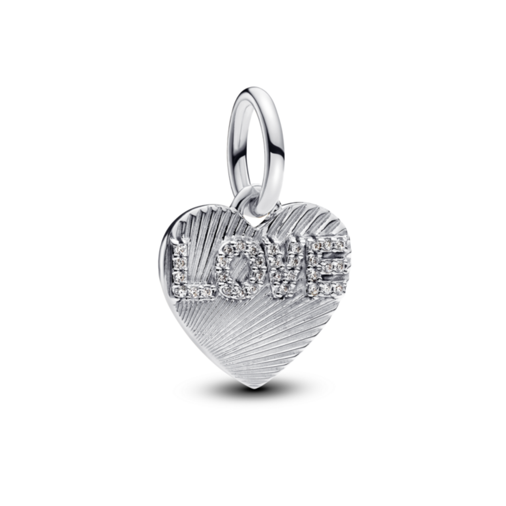 Engravable Love Heart Dangle Charm