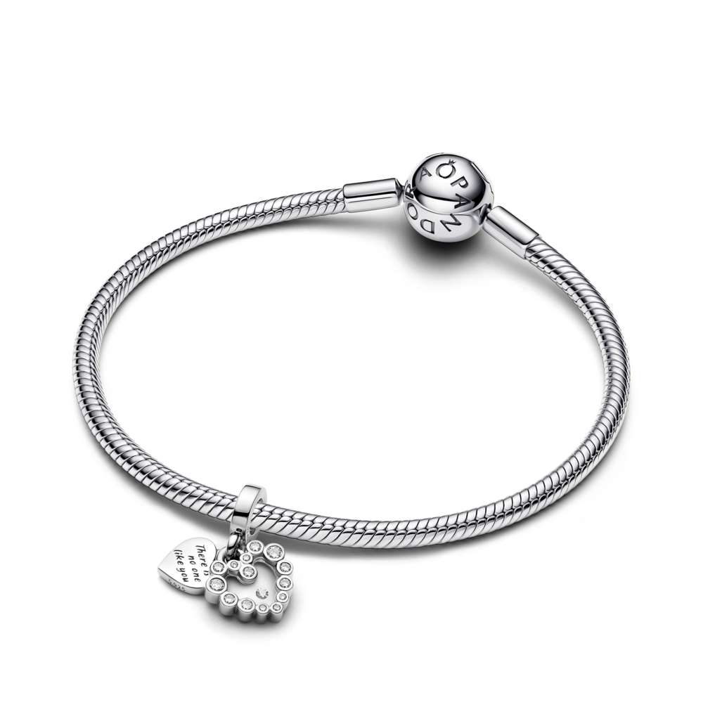 Sparkling Heart Double Dangle Charm
