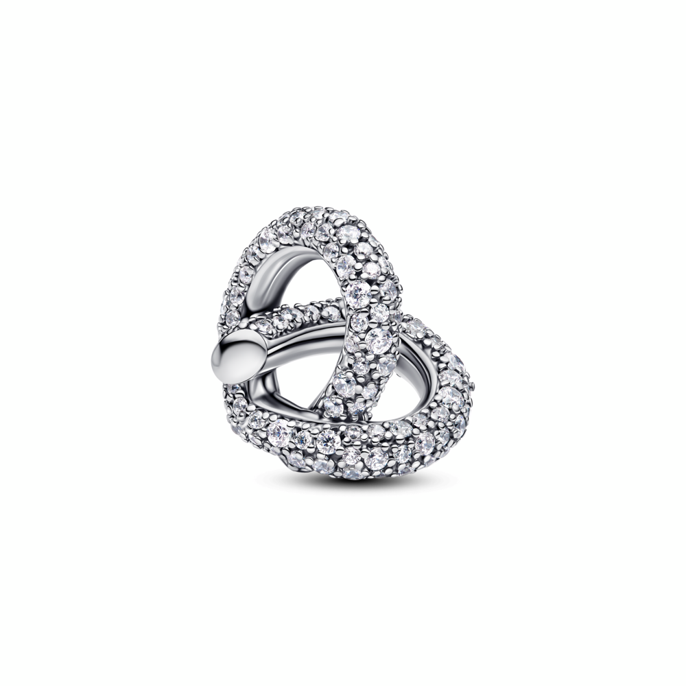 Pavé Infinity Knot Heart Charm