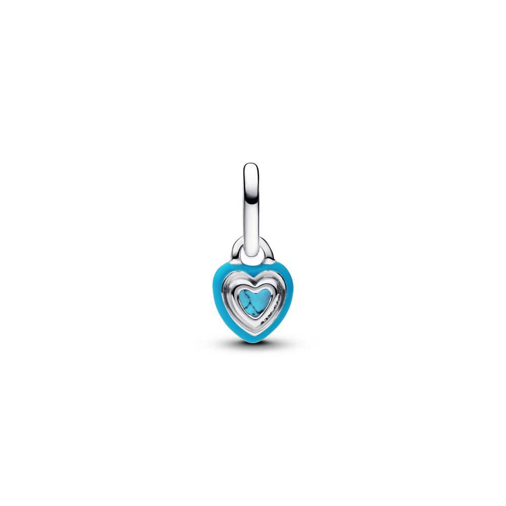 Turquoise-coloured Heart Mini Dangle Charm