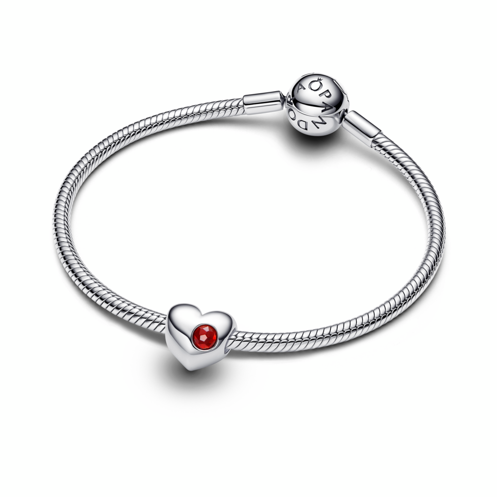Engravable January Birthstone Heart Charm
Sterling silver